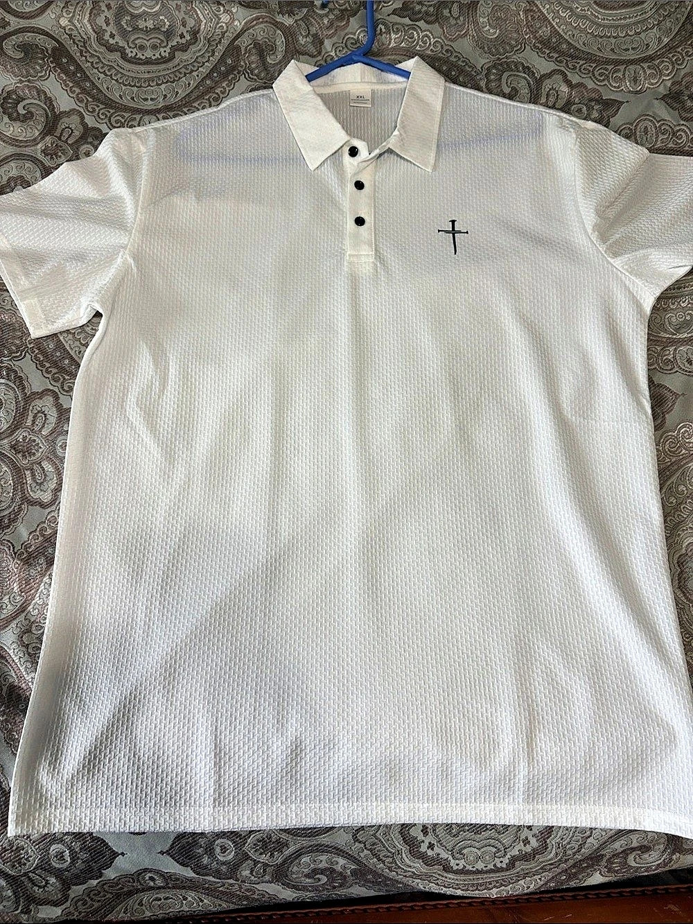 Three Nails Vented Tech Polo Men's White Polo XXL